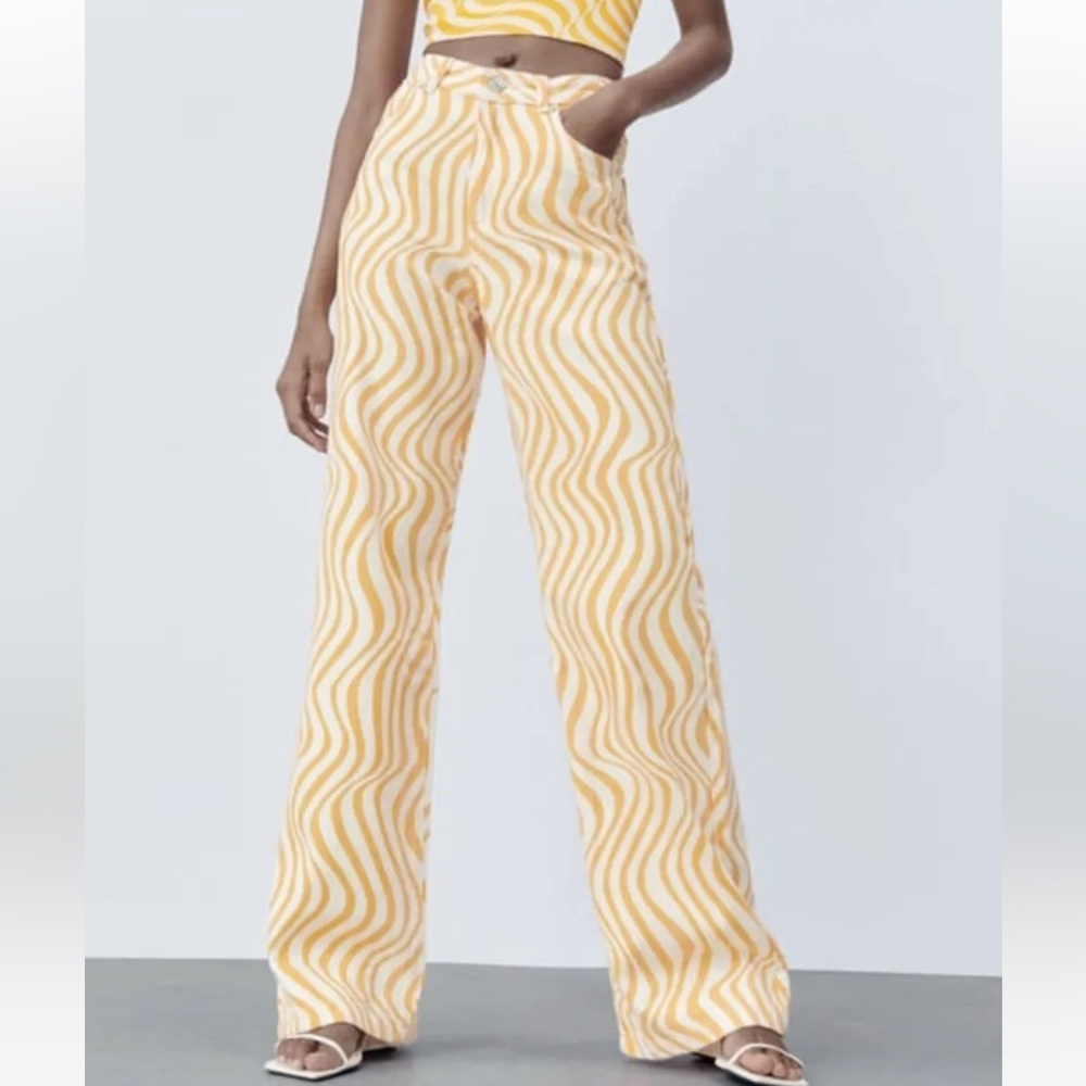 Retro Orange and White Zara Jeans